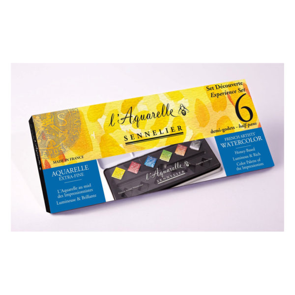 Caja Acuarela Sennelier X 6 pastillas Profesional Metal Test Pack